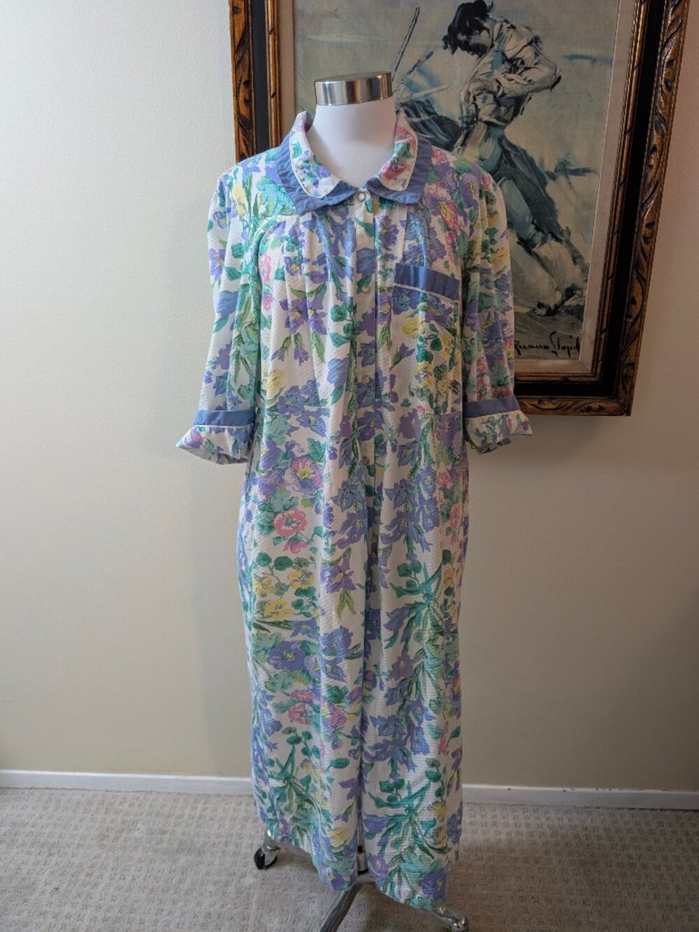 80s Models Coat Snap Front Floral